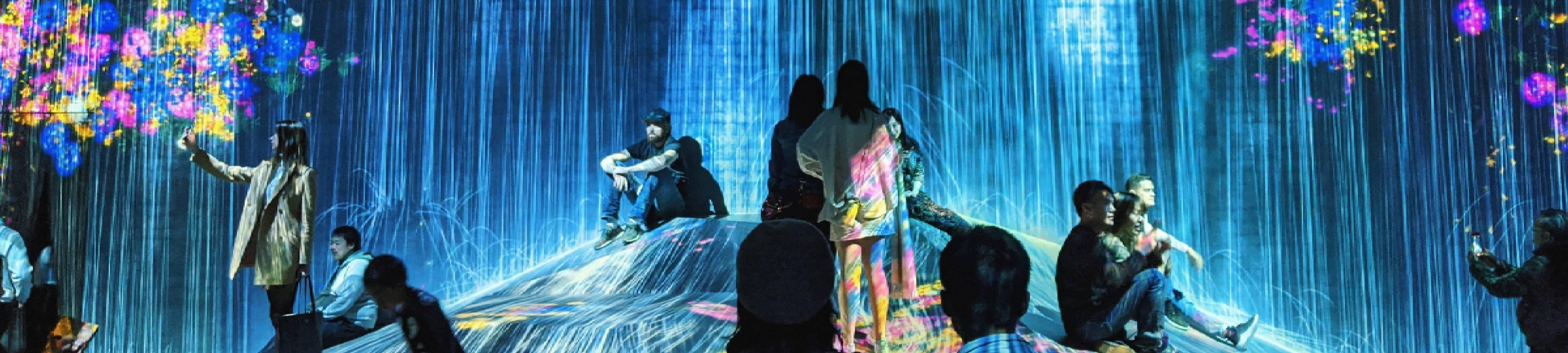 A digital art installation that projects experimental imagery over people as they explore the a interactive room